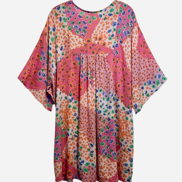 NWT Easel LA Multicolor Boho Floral Patchwork Dress/Tunic Top Oversized Small - Picture 3 of 10